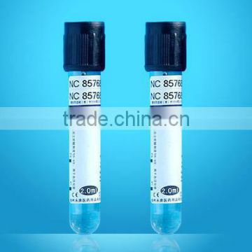 Disposable medical blood test black esr tubes