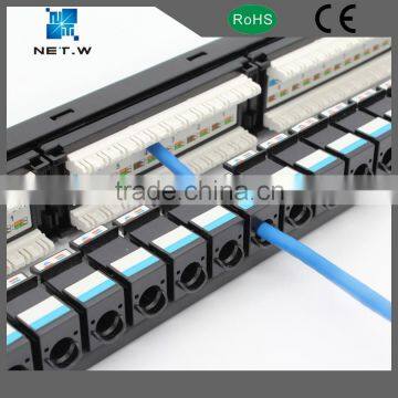 LED light cat6 patch panel network, cat6 patch panel 24 port