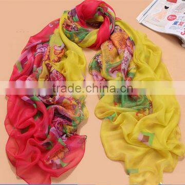 2015 Fashion Silk Chiffon Colorful Printinf Scarf for Women photo-5