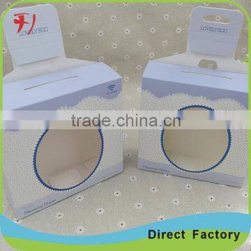 cardboard food box packaging with clear plastic window