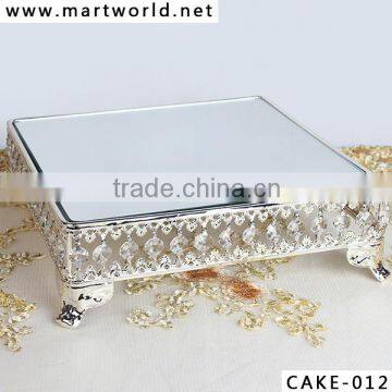 hot popular decoration Silver crystal metal cake stand wedding ,crystal cake decoration,cake stand wedding decoration (CAKE-012)