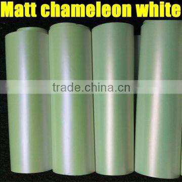 Chameleon matt pearl white wrap film with air free bubbles , white to purple ,white to pink