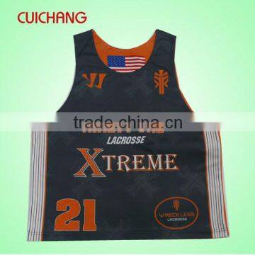 100% polyester Mesh reversible cool lacrosse pinnies custom mesh sports pinnies