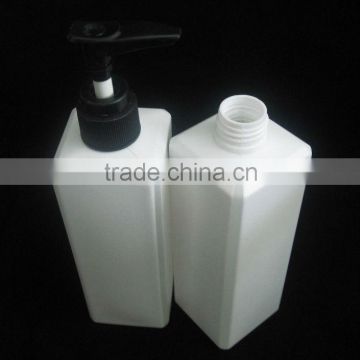 300ml transparent line square bottle with 24mm lotion pump