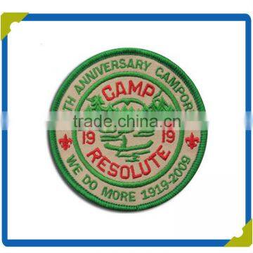 popullar promotional green embroidery sew hook loop camp round patches