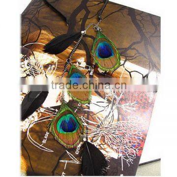 2014 fashion celebrity Bohemia hairband type peacock feather hairband