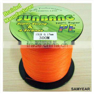 Sunbang Zhejiang Wholesale Premium Multifilament Braided Fishing Line Super Line 4 PLY