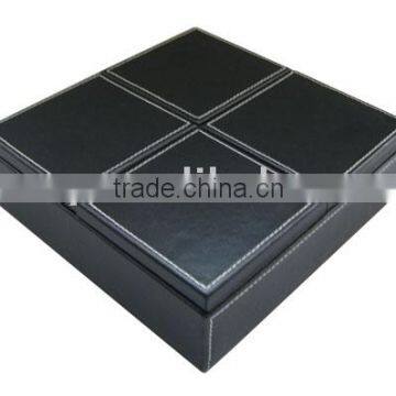 Black leather unique jewelry boxes