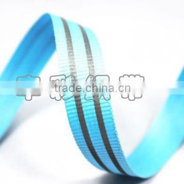 Striated polyester home textile webbing