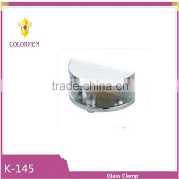 High quality zinc alloy semi-circle glass shelf clamp,glass clip