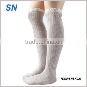 Top selling Knee High Socks with lace Trim