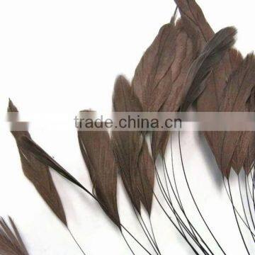 Stripped Brown Coque Tails Fringe Rooster Feather Trim photo-3