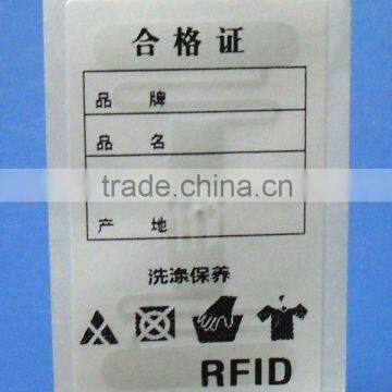 Washing Label Paper RFID tag