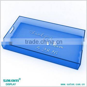Guangzhou Manufacturer Glass Cash Tray With Acrylic Serving Tray With Handle photo-3