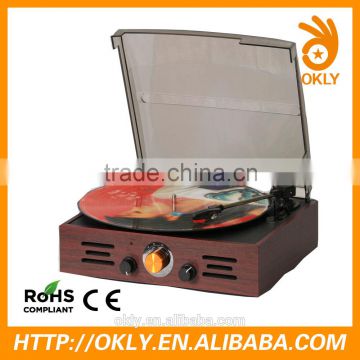 Factory cheaper retro am fm radio wooden turntable player / turntable record player