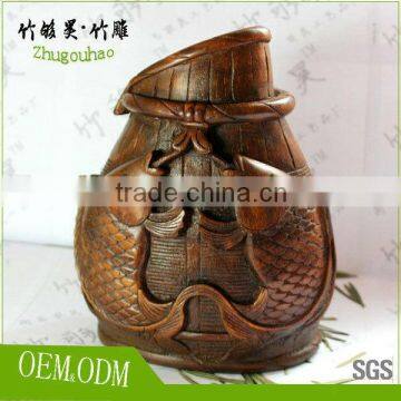 Chinese culture love folk art crafts collection bamboo root carving