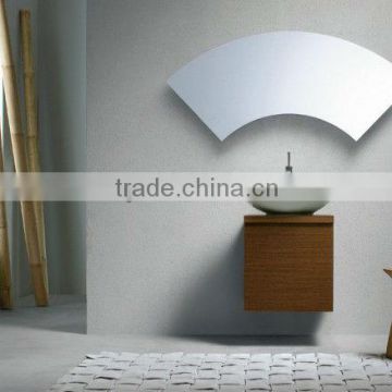 fan-shaped bathroom mirror