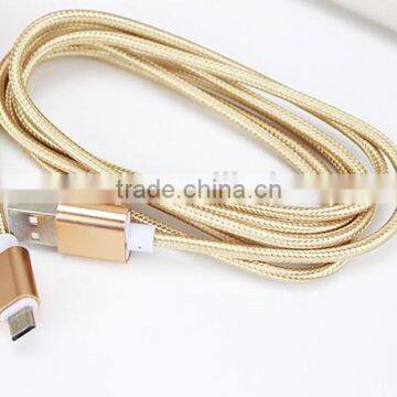 METAL SHELL FAST SPEED NYLON BRAIDED USB CHARGER CABLE FOR ANDROID