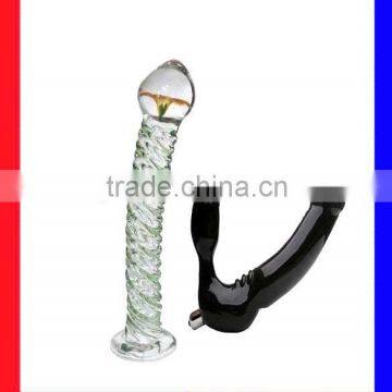 hot sale high quality glass dildo black