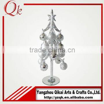 Silver Glass Christmas Tree With Beautiful Pendants