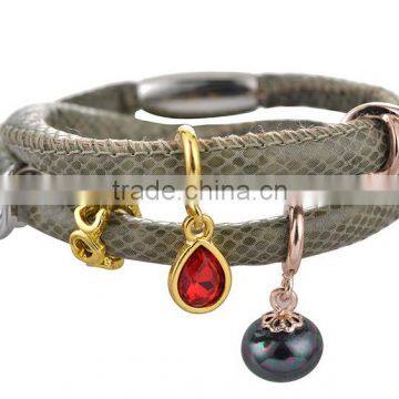 ED032 Endless bracelet stingray leather bracelet with endless charms