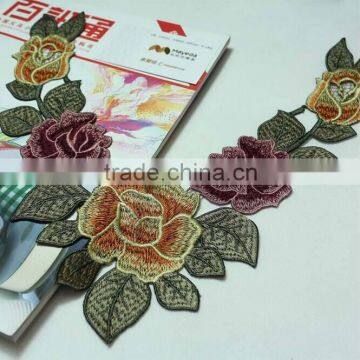 Women Multi-color E-thread Embroidery Lace Guipure Lace Collar for Tang Suit