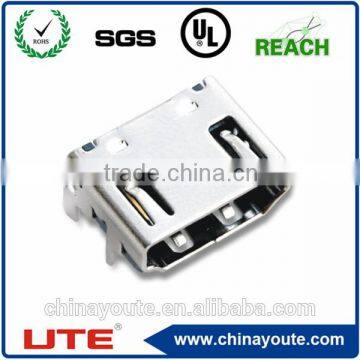 HDMI 19P female smt A-type gold-plated connector