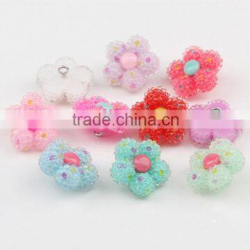 High-grade resin buttons flower shape button Children's sweater coat buttons