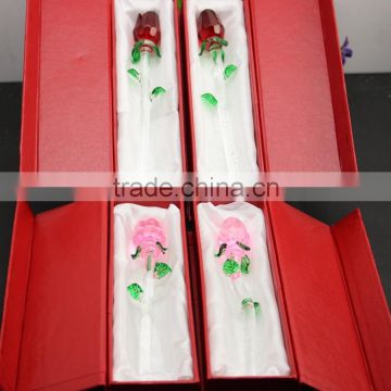 2016 Latest Design Romantic Crystal Rose Flower for Wedding Favors 160*25mm red /pink hot selling