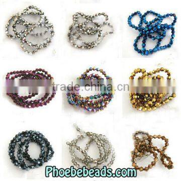 Wholesale 4mm Plating Color Crystal Bicone Beads For Hanging Decoration PB-CB028