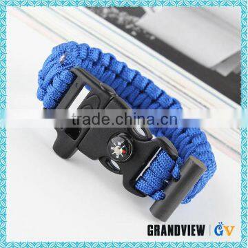 Outdoor Survival 7 Strands 550 Paracord Bracelet With Flint Fire Start Compass and Whistle photo-5