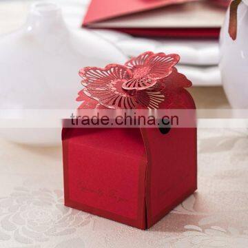 2015 red laser cut flower chocolate box