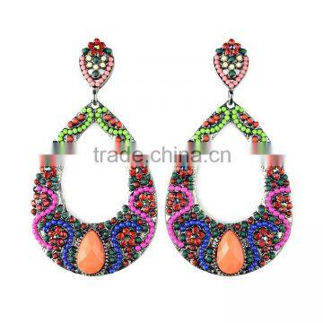 2016 new hot custom jewelry rhinestone women's wedding drop earrings wholesale