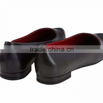 UK Elegant Classic Low Heel Pointy Toe Ladies Breatheable PU Lining Comfortable Black Sheep Skin Pump Shoes photo-4