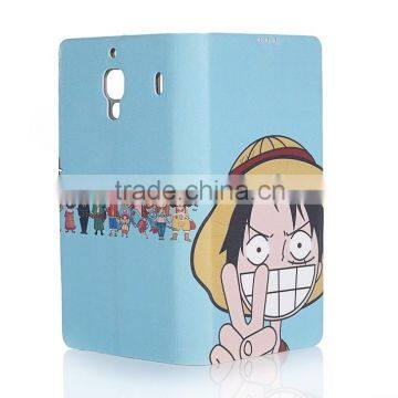 Unisex concise design pu leather anime phone case for htc desire 510