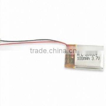 100mah rechargeable lipo battery 3.7v for eletric tools made in china