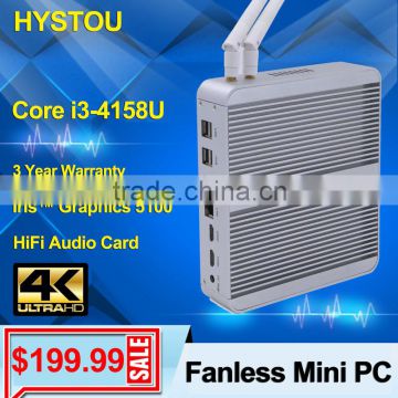 2016 Latest Fanless Mini PC 4GB RAM 64GB SSD Intel Core i3 4158u 2.0G Desktop Computer Windows 7