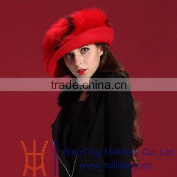 2015 Fashion Red Russian Style Fur Hat/ Winter Fur hat/Fur Hat