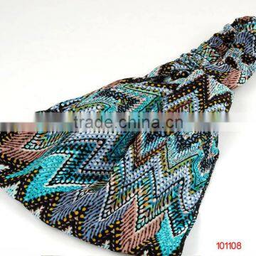 multi color tribal fabric headband