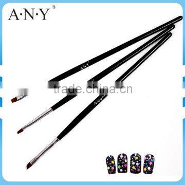 ANY Popular UV Gel 3PCS Pen Set Black Wood Handle