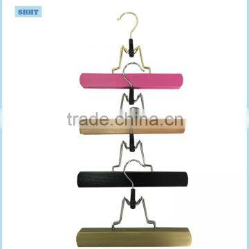 customized wooden hair extension hanger with pinted logo