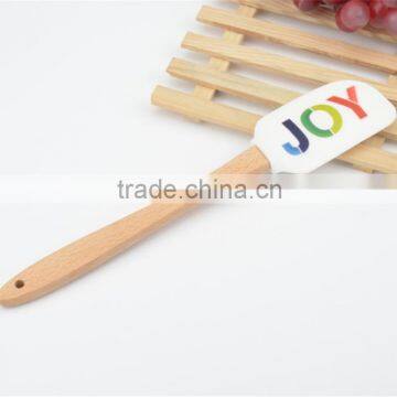 High quality pastry silicone spatula with wooden handle easy flex baking spatula