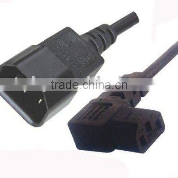 Euro power cord C14 to C13 90 Degree VDE,RoHS Approved