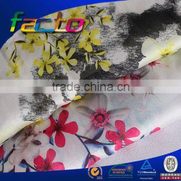 100D polyester chiffon printed fabric with flower design