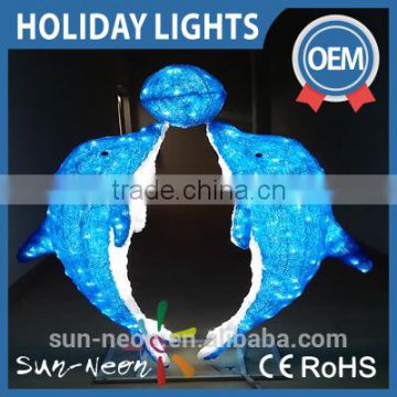 Christmas Led Light 2016 Acrylic Dolphin Led Sculpture Figurine