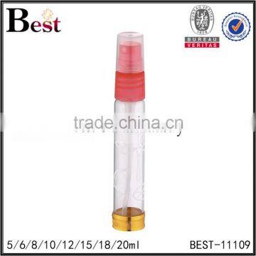 high quality 12ml cosmetic packaging glass perfume sprayer bottle with metal bottom                        
                                                                                Supplier's Choice