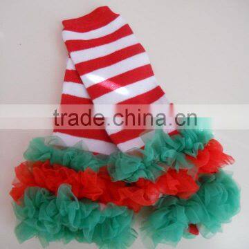 Wholesale Boutique Kaiya Baby Christmas Knitted Chevron Ruffle Leg Warmer photo-6