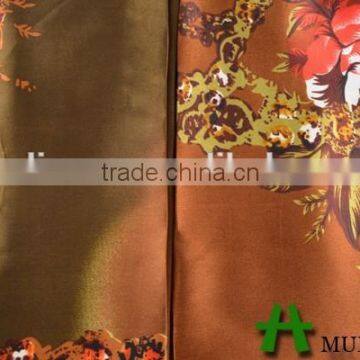 Shaoxing Textile Polyester 50D Floral Print Satin Fabric/ Wholesale Satin Robe Fabric photo-2