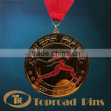 2015 hot sale custom medal with colour ribbon cute and beautiful graphic