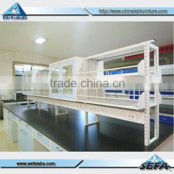 Biology Laboratory Workbench with Rack and Socket Chemical Resistant Work Bench with Sink